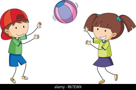 Children playing with a ball Stock Vector Image & Art - Alamy