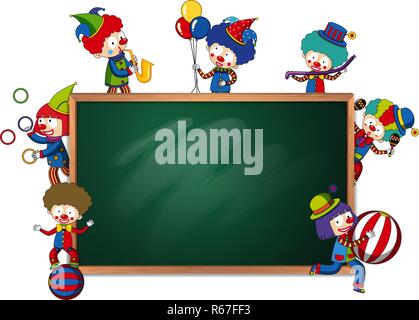 Blackboard banner circus theme illustration Stock Vector