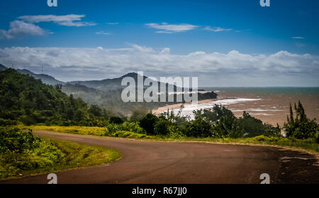 Road along the Madagascar coast Stock Photo