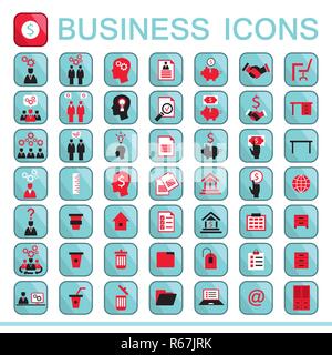 Set of web icons for business finance office communication human resources Vector illustration Stock Vector