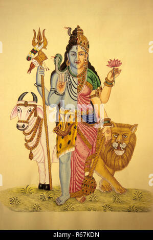postercolor painting of half shiva half parvati on my YouTube channel ... |  TikTok