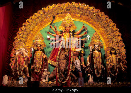 idol of goddess durga at durga puja, india Stock Photo