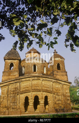 Terracotta Shyam Rai temple, Bishnupur, west Bengal, India Stock Photo