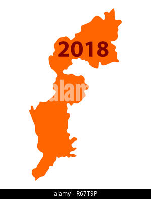 map of burgenland 2018 Stock Photo