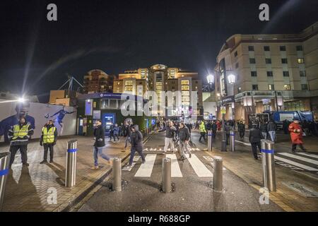 South West London, UK. 30th Nov, 2018. Entrance to the stadium. Stamford Bridge, a football stadium home of Chelsea FC in South West London, England, UK. It is commonly known as The Bridge, it was first built in 1876. Credit: Pavlos Oikonomou/SOPA Images/ZUMA Wire/Alamy Live News Stock Photo