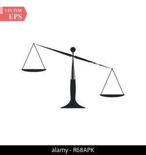 Modern vector icon of law scales balance, financial legislation and juridical system. Premium quality vector illustration concept. Flat line icon symb Stock Vector