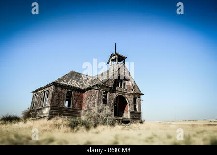 Old schoolhouse in Govan, Washington. Stock Photo