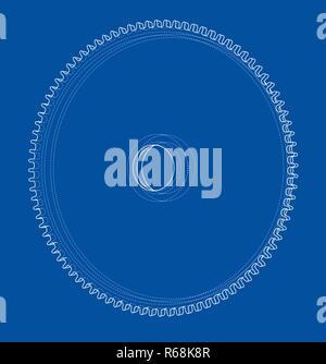 3D gear wheel. Vector rendering of 3d Stock Vector