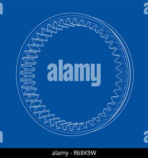 3D gear wheel. Vector rendering of 3d Stock Vector