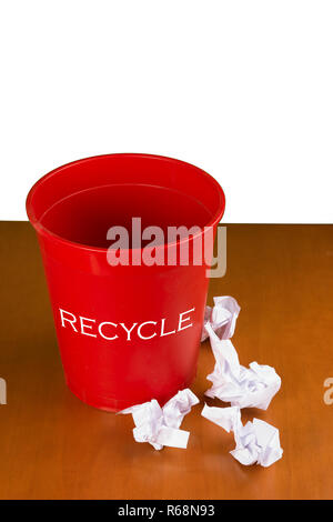 waste paper basket to be recycled Stock Photo