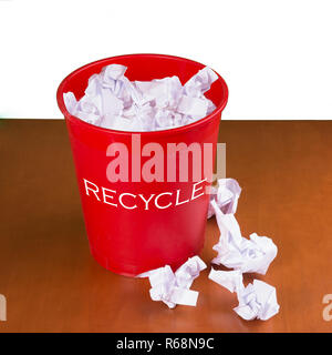 waste paper basket to be recycled Stock Photo