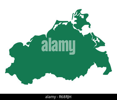 map of mecklenburg-western pomerania Stock Photo