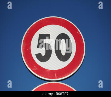 maximum speed sign Stock Photo