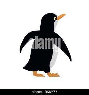 cute penguin animal icon antarctic bird on white background vector illustration EPS10 Stock Vector