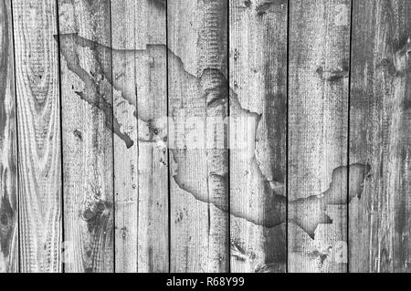 Map of Mexico on weathered wood Stock Photo - Alamy