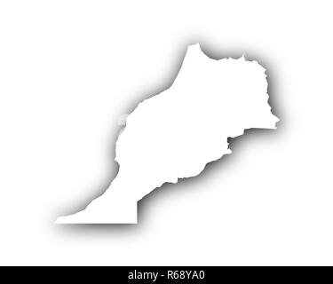 Map of Morocco with shadows Stock Photo - Alamy