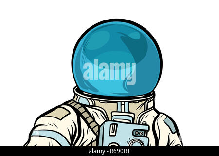 Portrait of astronaut helmet isolated on white background Stock Photo