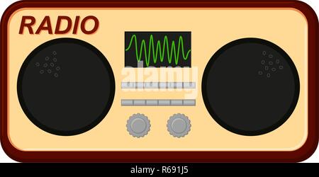 Colorful cartoon old radio Stock Vector