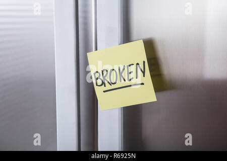 Close-up Of A Steel Refrigerator Stock Photo