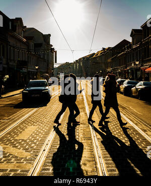 Pedestrians In Road Traffic Stock Photo