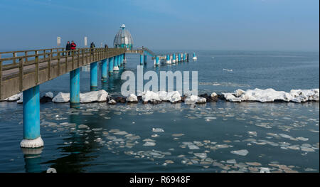 Landing Bridge On The Baltic Sea In Winter Stock Photo
