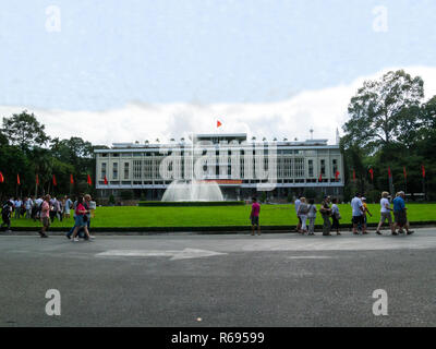 Independence Palace Dinh Độc Lập also known as Reunification Palace Dinh Thống Nhất Ho Chi Minh City Saigon Vietnam Asia Stock Photo