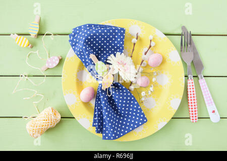 Colorful Easter Table Setting Stock Photo