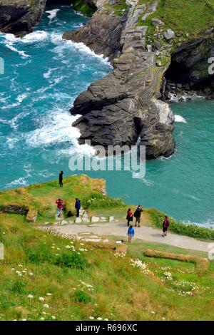 Barras Nose Tintagel castle,Cornwall,England,UK Stock Photo