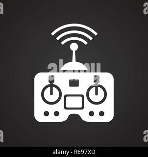 Drone controller icon on black background for graphic and web design, Modern simple vector sign. Internet concept. Trendy symbol for website design web button or mobile app. Stock Vector