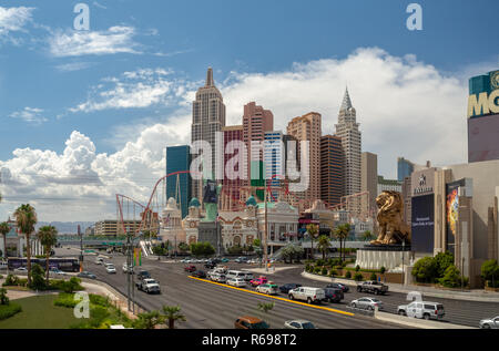 Las Vegas, Nevada, USA : [New York New York hotel casino on the Strip street boulevard, sin city traffic view] Stock Photo