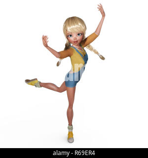 Digital 3D Illustration Of A Toon Girl Stock Photo