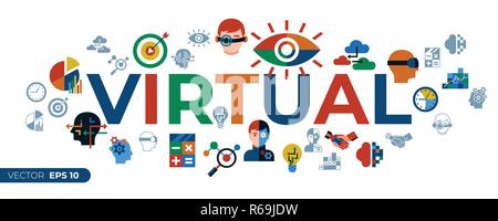 Digital vector augmented analytics and innovation technology icons set infographics Stock Vector