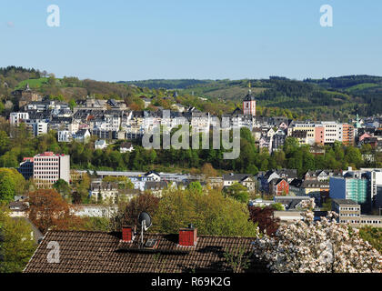 Historic City Center From Siegen City Panorama Stock Photo