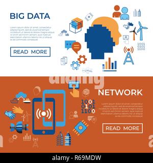Digital vector digital tween assistant technology icons set infographics Stock Vector