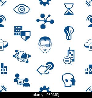 Brain pixel art pattern seamless 8 bit. Brains pixelated background ...
