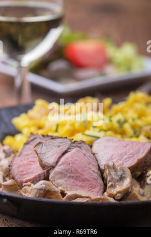 Pork Filet With Spaetzle Stock Photo