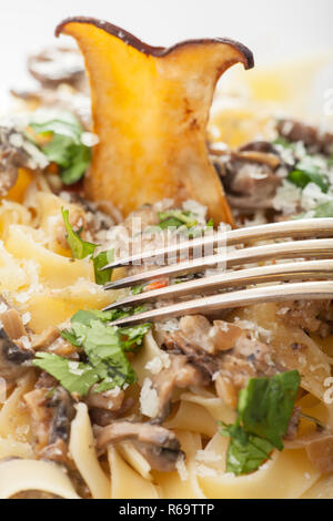 Pasta With Mushroom Sauce Stock Photo