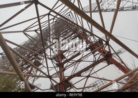 Soviet Radar System Duga near Chernobyl Nuclear Power Plant Stock Photo