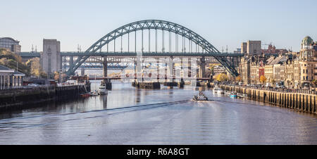 A view of the bridges spanning the Tyne in Newcastle in England Stock Photo