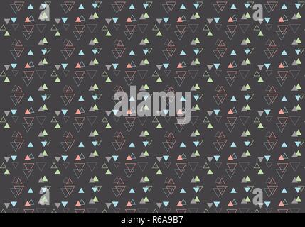 Triangles colorful vector pattern on a dark gray background Stock Vector