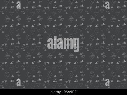 Triangles gray vector pattern on a dark gray background Stock Vector