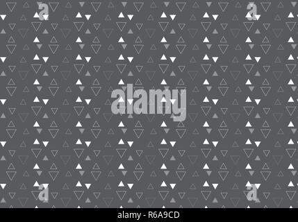 Triangles gray and white vector pattern on a dark gray background Stock Vector