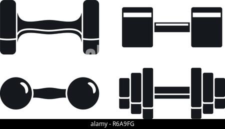 Gym dumbell icon set. Simple set of gym dumbell vector icons for web design on white background Stock Vector