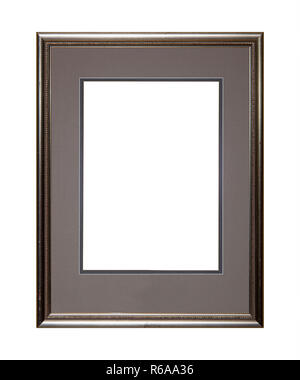 Silver picture or photo frame with cardboard mat Stock Photo