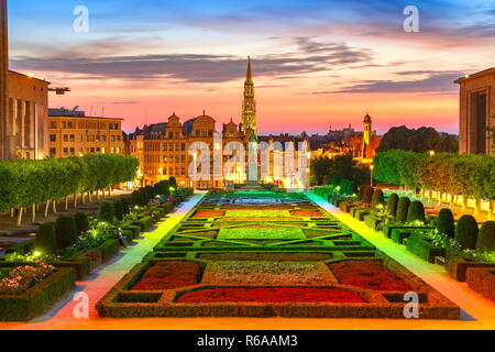 Brussels at sunset, Brussels, Belgium Stock Photo