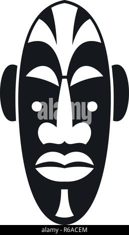 African mask icon. Simple illustration of african mask vector icon for web design isolated on white background Stock Vector
