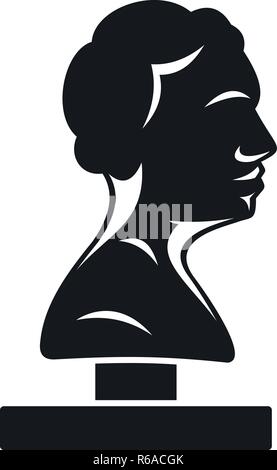 Bust ancient writer icon. Simple illustration of bust ancient writer vector icon for web design isolated on white background Stock Vector