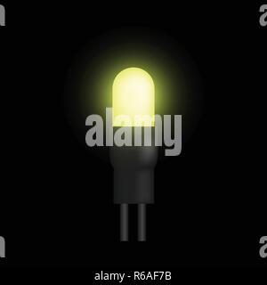 Xmas yellow light icon, realistic style Stock Vector
