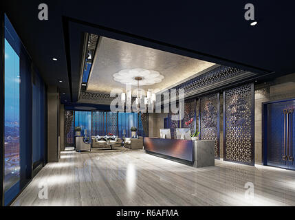 Modern and Luxury Hotel Lobby Reception Stock Photo - Alamy