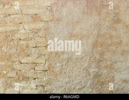 Natural cob wall texture with straw material background Stock Photo